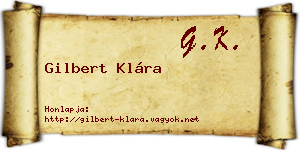 Gilbert Klára névjegykártya